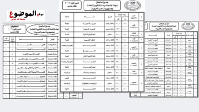 جدول امتحانات الثانوية العامة